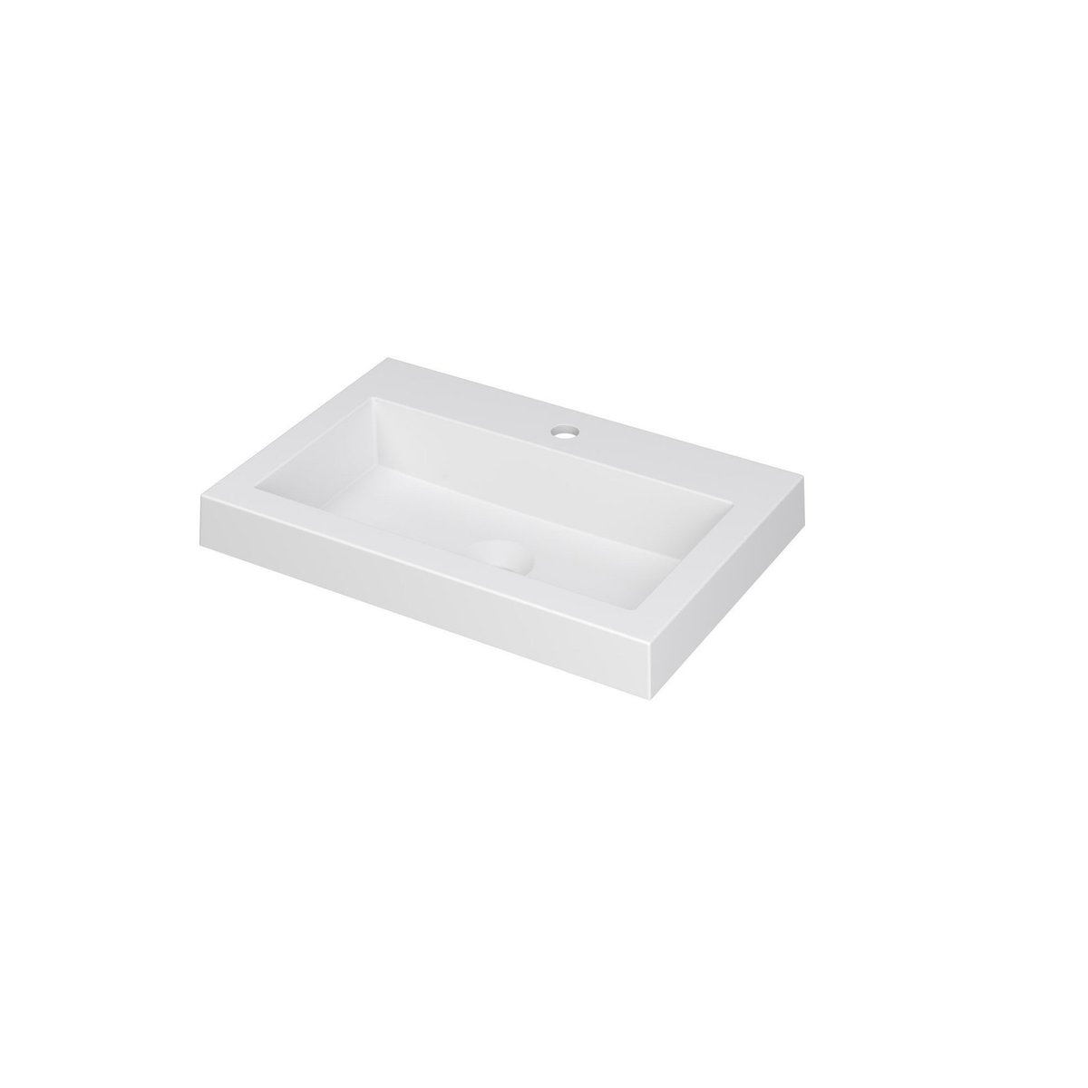 Ink Dock meubelwastafel 60x40cm polystone - 1 kraangat - mat wit