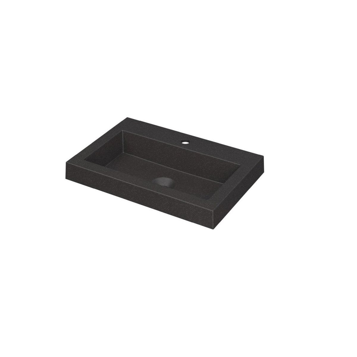 Ink Dock meubelwastafel 60x40cm quartz - 1 kraangat - zwart