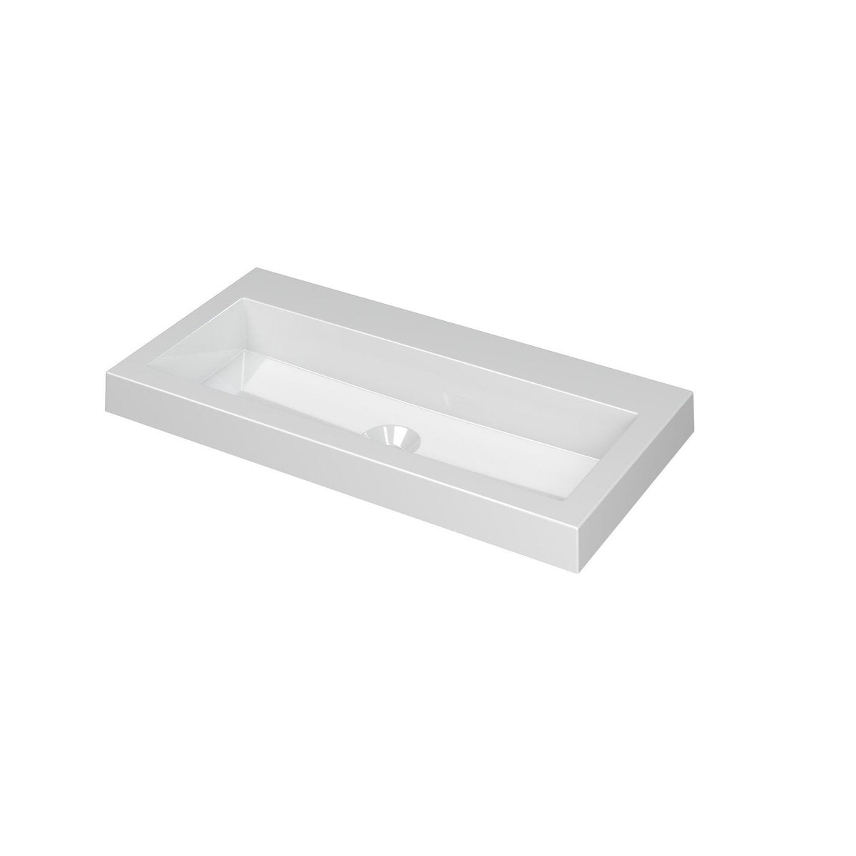 Ink Dock meubelwastafel 80x40cm polystone - zonder kraangat - glans wit
