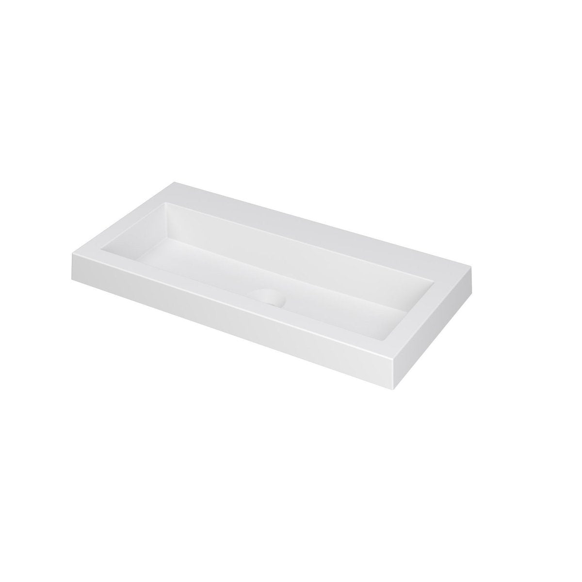 Ink Dock meubelwastafel 80x40cm polystone - zonder kraangat - mat wit