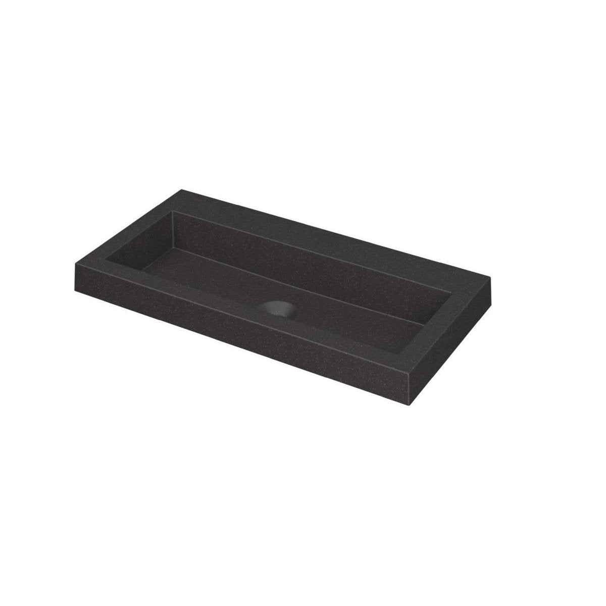Ink Dock meubelwastafel 80x40cm quartz - zonder kraangat - zwart