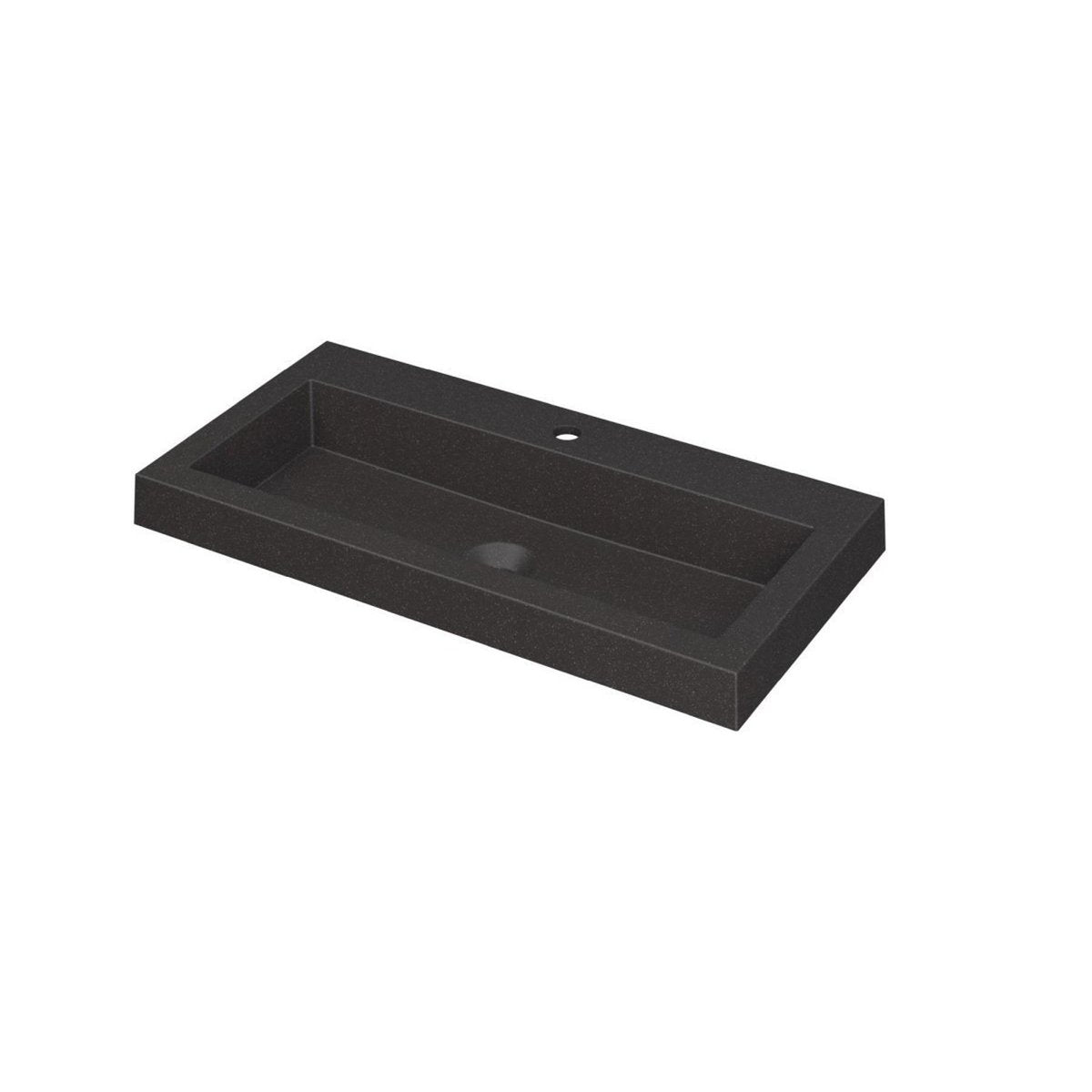 Ink Dock meubelwastafel 80x40cm quartz - 1 kraangat - zwart