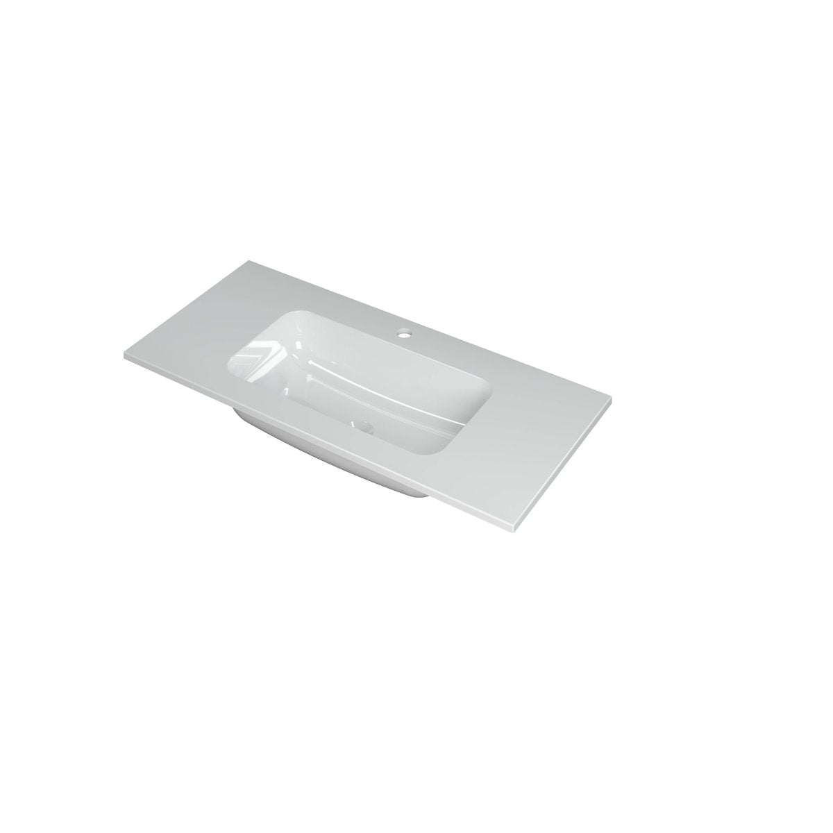 Ink Faktor meubelwastafel 100x45cm polystone - midden - 1 kraangat - glans wit