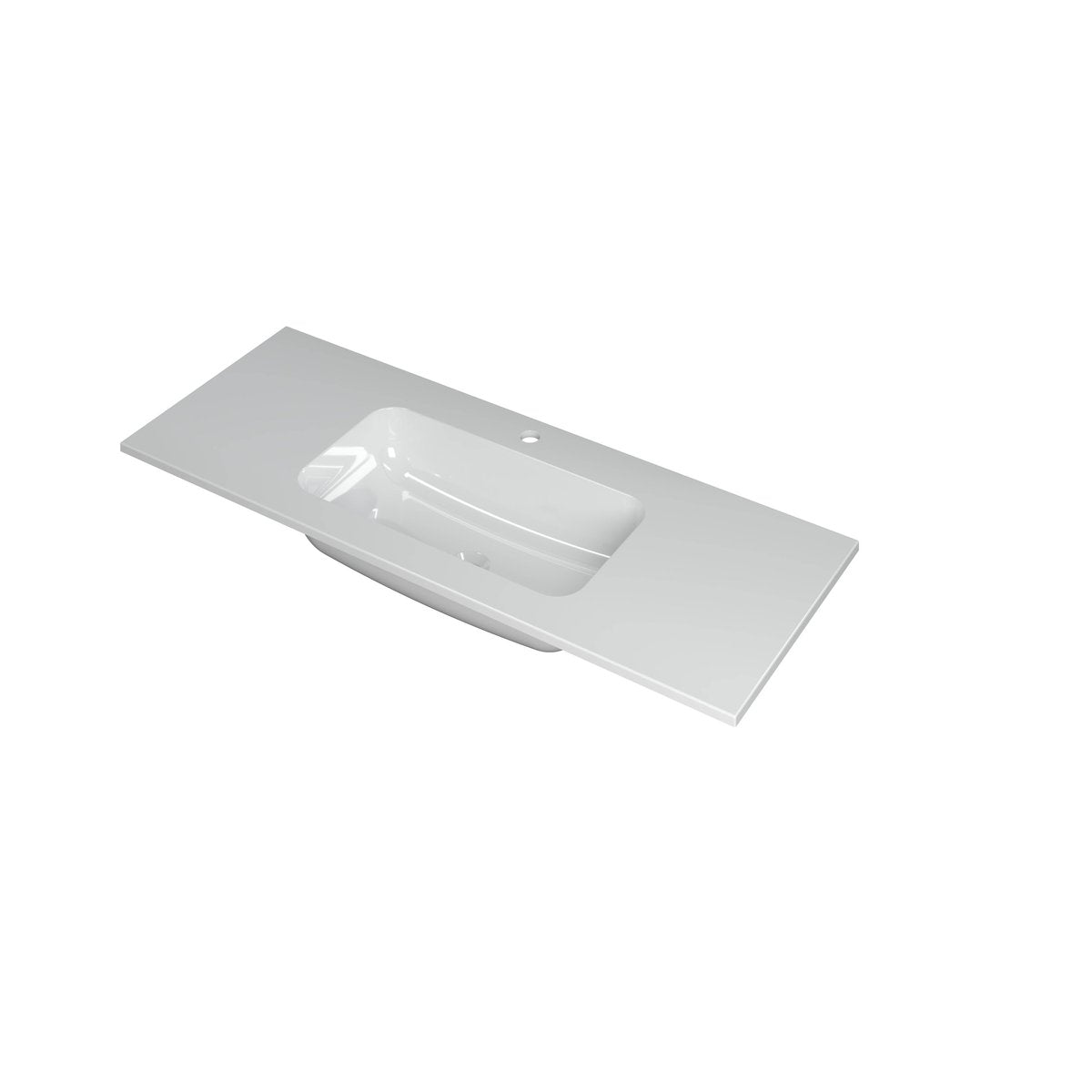 Ink Faktor meubelwastafel 120x45cm polystone - midden - 1 kraangat - glans wit