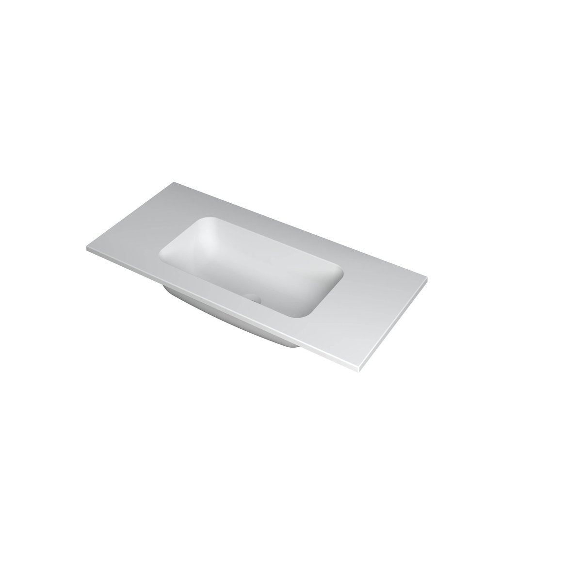 Ink Faktor meubelwastafel 100x45cm polystone - midden - zonder kraangat - mat wit
