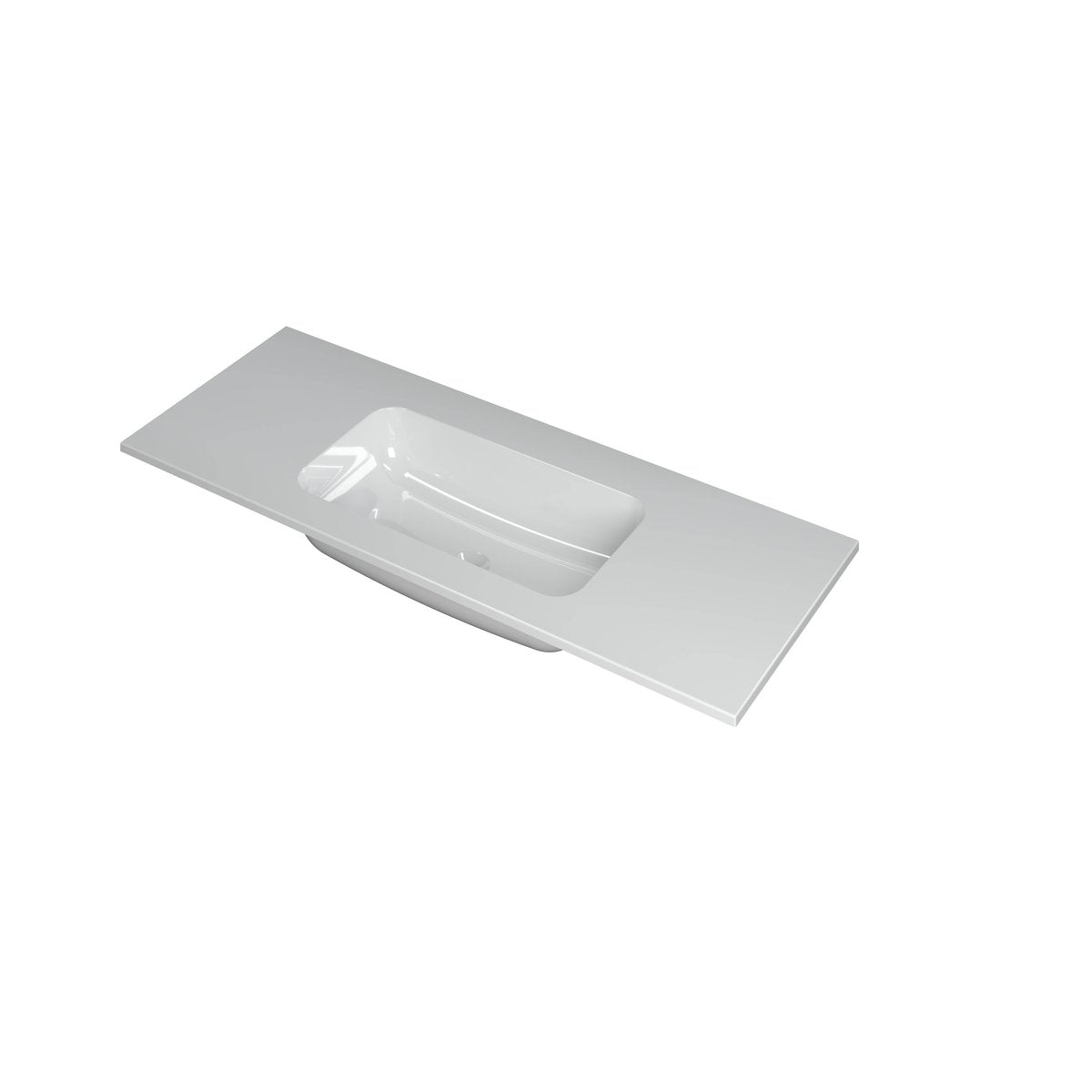 Ink Faktor meubelwastafel 120x45cm polystone - midden - zonder kraangat - glans wit