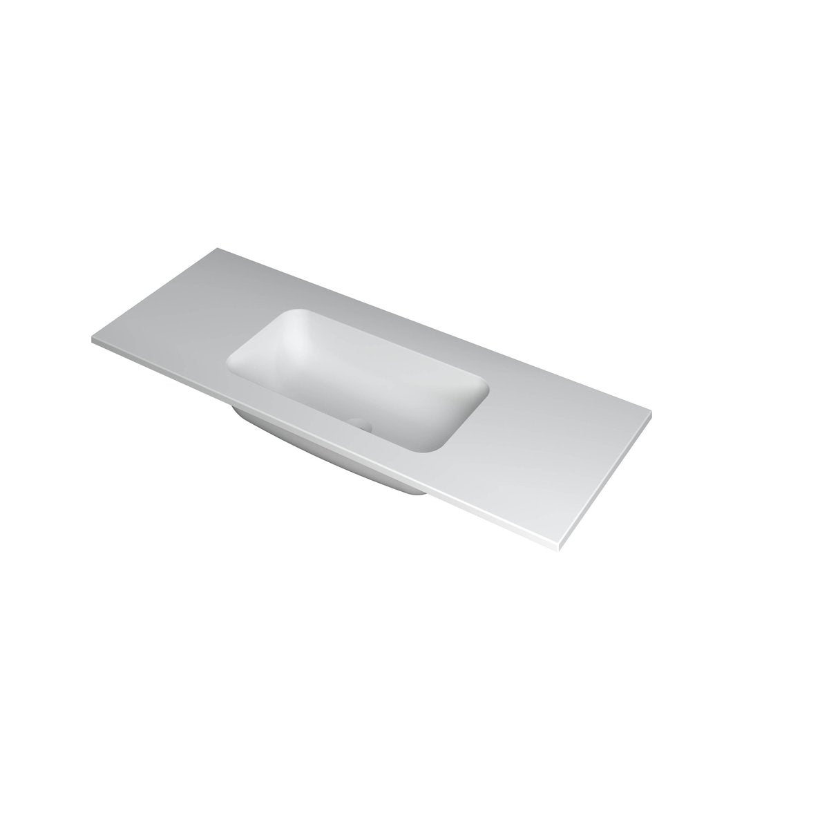 Ink Faktor meubelwastafel 120x45cm polystone - midden - zonder kraangat - mat wit