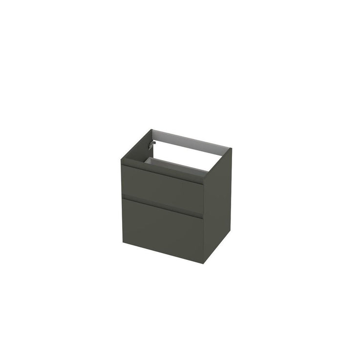 Ink onderkast 60x45cm - greeploos - 2 lades asymmetrisch - mat beton groen