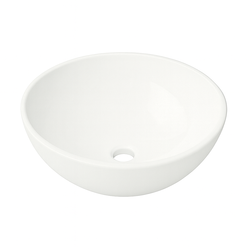 Ink Otello opzetwastafel rond 40cm keramiek - glans wit