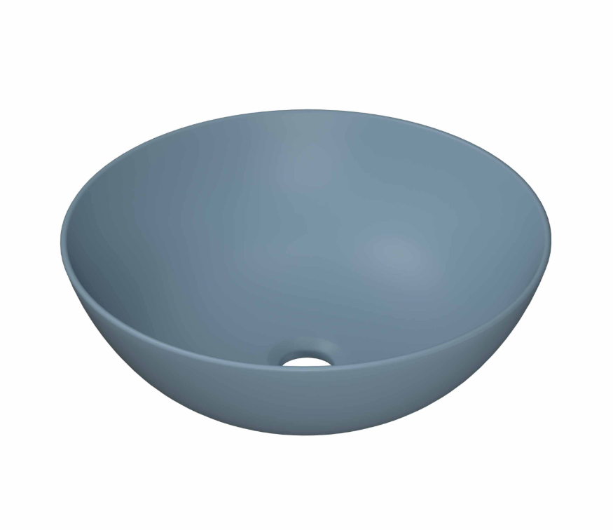 Ink Otello opzetwastafel rond 40cm keramiek - mat lichtblauw