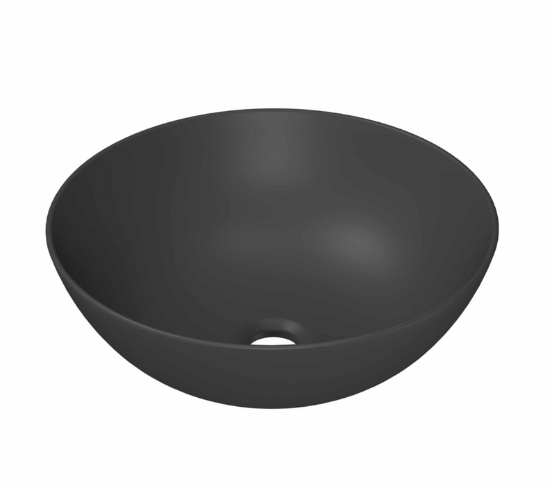 Ink Otello opzetwastafel rond 40cm keramiek - mat middernachtgrijs
