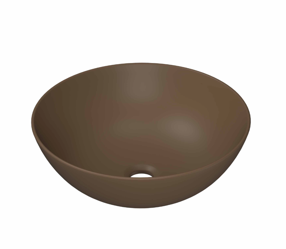 Ink Otello opzetwastafel rond 40cm keramiek - mat mokkabruin