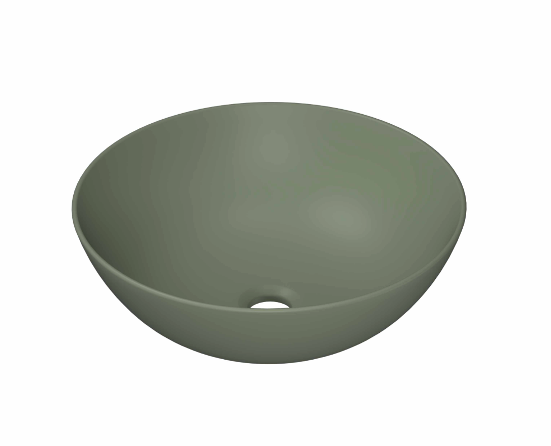 Ink Otello opzetwastafel rond 40cm keramiek - mat retrogroen