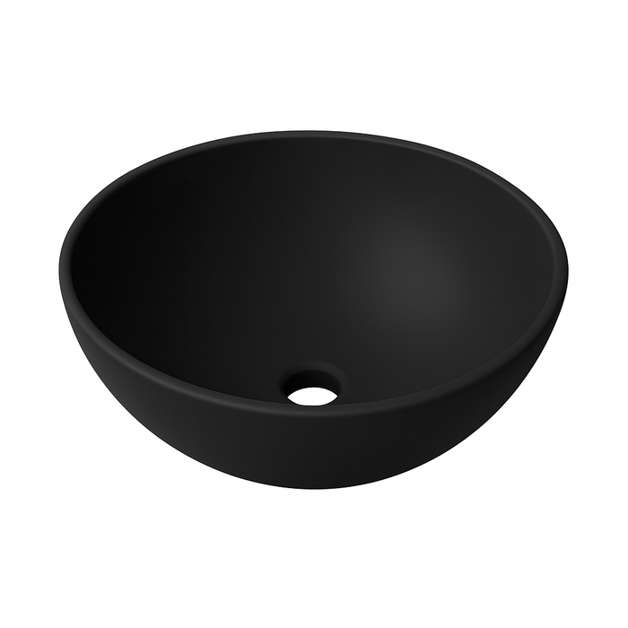 Ink Otello opzetwastafel rond 40cm keramiek - mat zwart