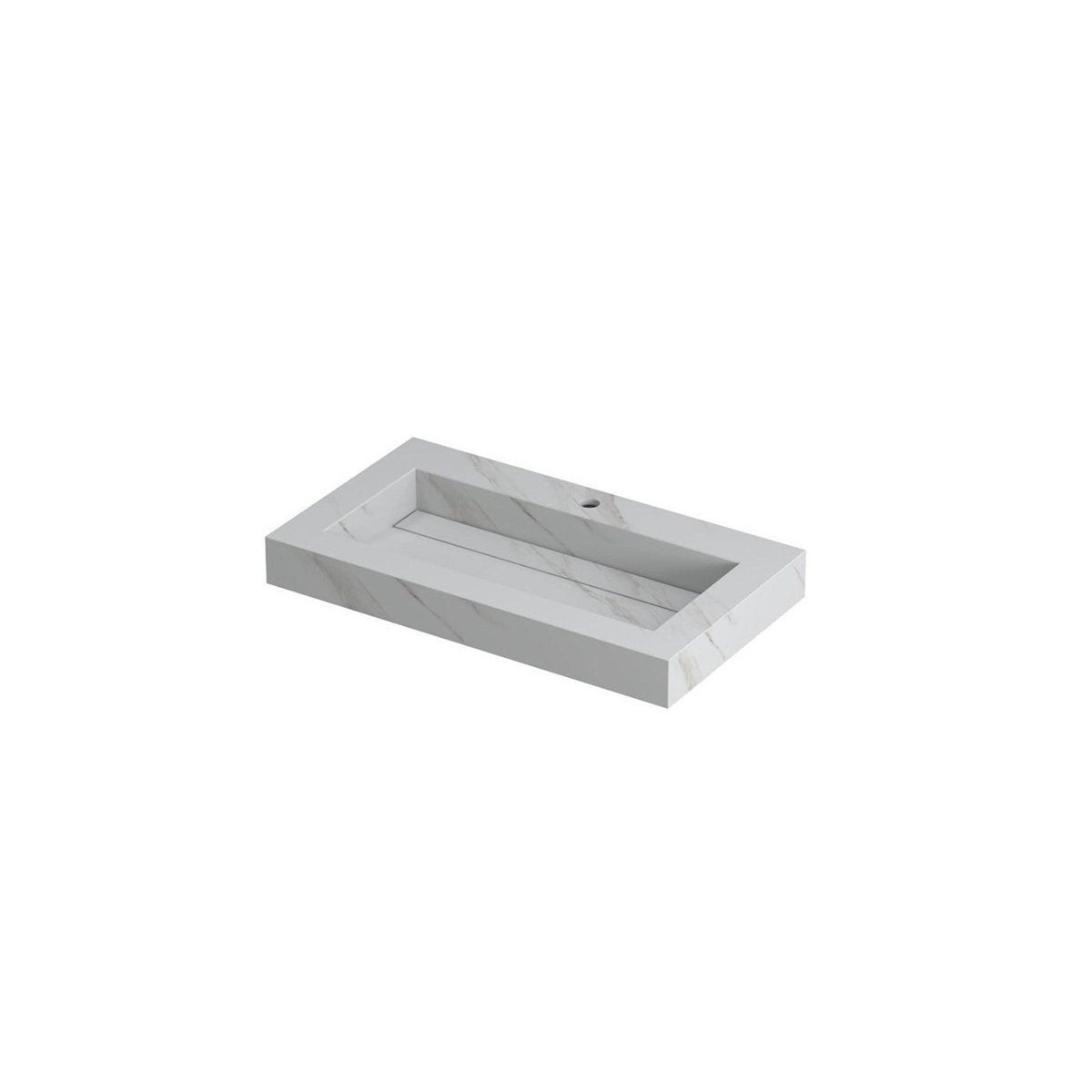 Ink Pitch meubelwastafel 80x45cm keramische slab - 1 kraangat - calacatta mat
