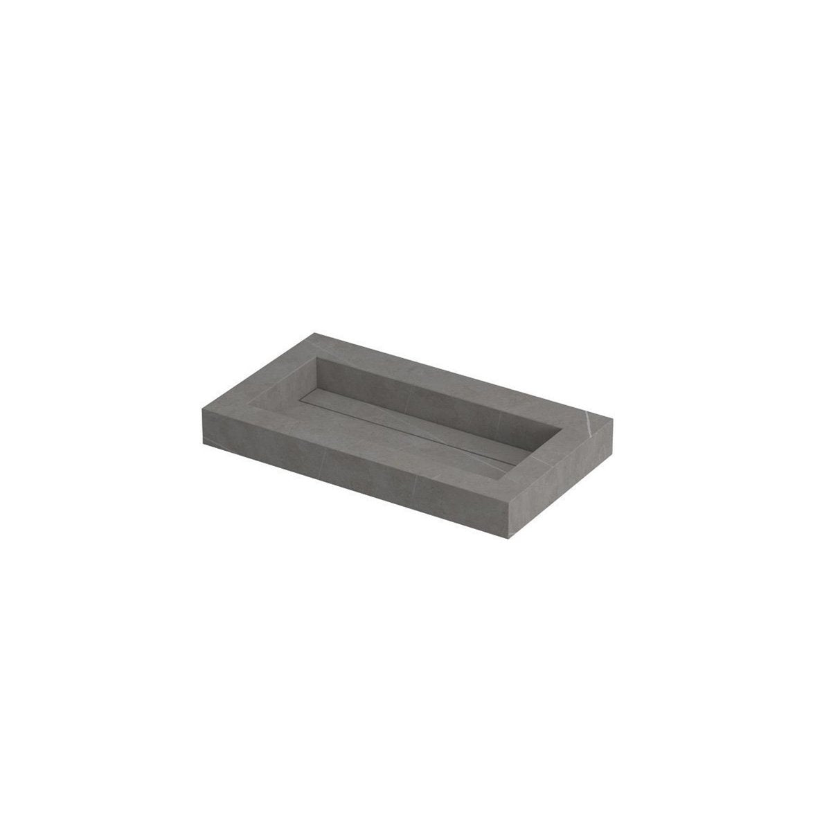 Ink Pitch meubelwastafel 80x45cm keramische slab - zonder kraangat - armani grey mat