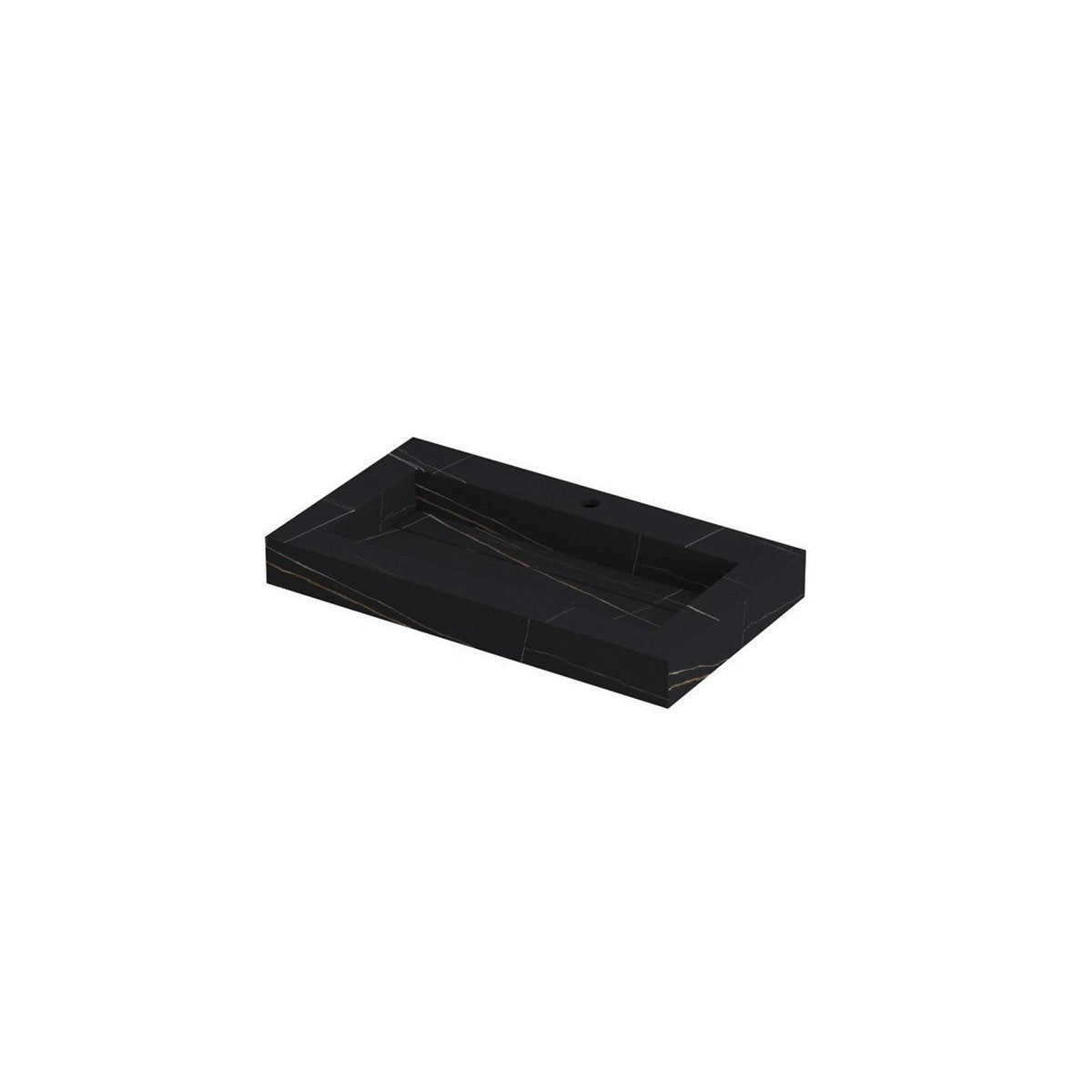 Ink Pitch meubelwastafel 80x45cm keramische slab - 1 kraangat - lauren black mat