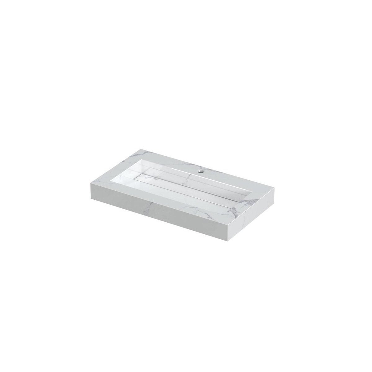 Ink Pitch meubelwastafel 80x45cm keramische slab - 1 kraangat - statuario glans