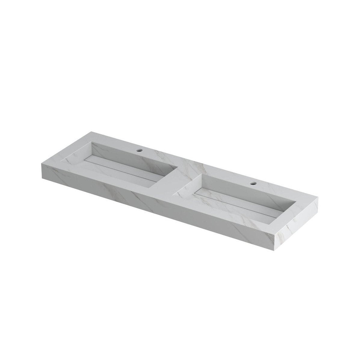 Ink Pitch meubelwastafel 140x45cm keramische slab - dubbel - 2 kraangaten - calacatta mat