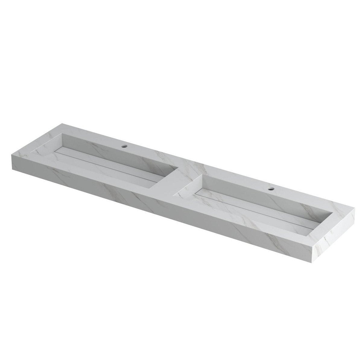 Ink Pitch meubelwastafel 180x45cm keramische slab - dubbel - 2 kraangaten - calacatta mat