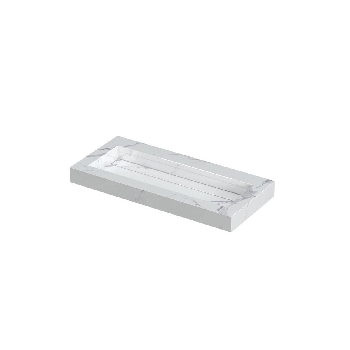 Ink Pitch meubelwastafel 100x45cm keramische slab - centraal - 1 kraangat - statuario glans