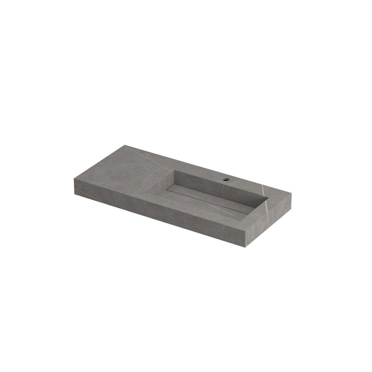 Ink Pitch meubelwastafel 100x45cm keramische slab - rechts - 1 kraangat - armani grey mat