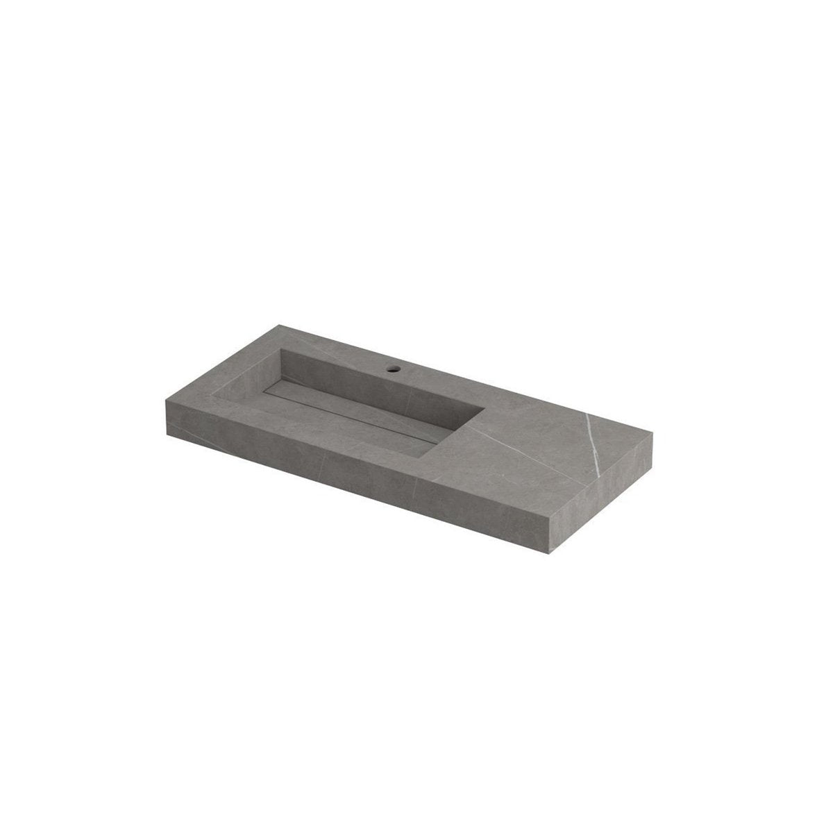 Ink Pitch meubelwastafel 100x45cm keramische slab - links - 1 kraangat - armani grey mat