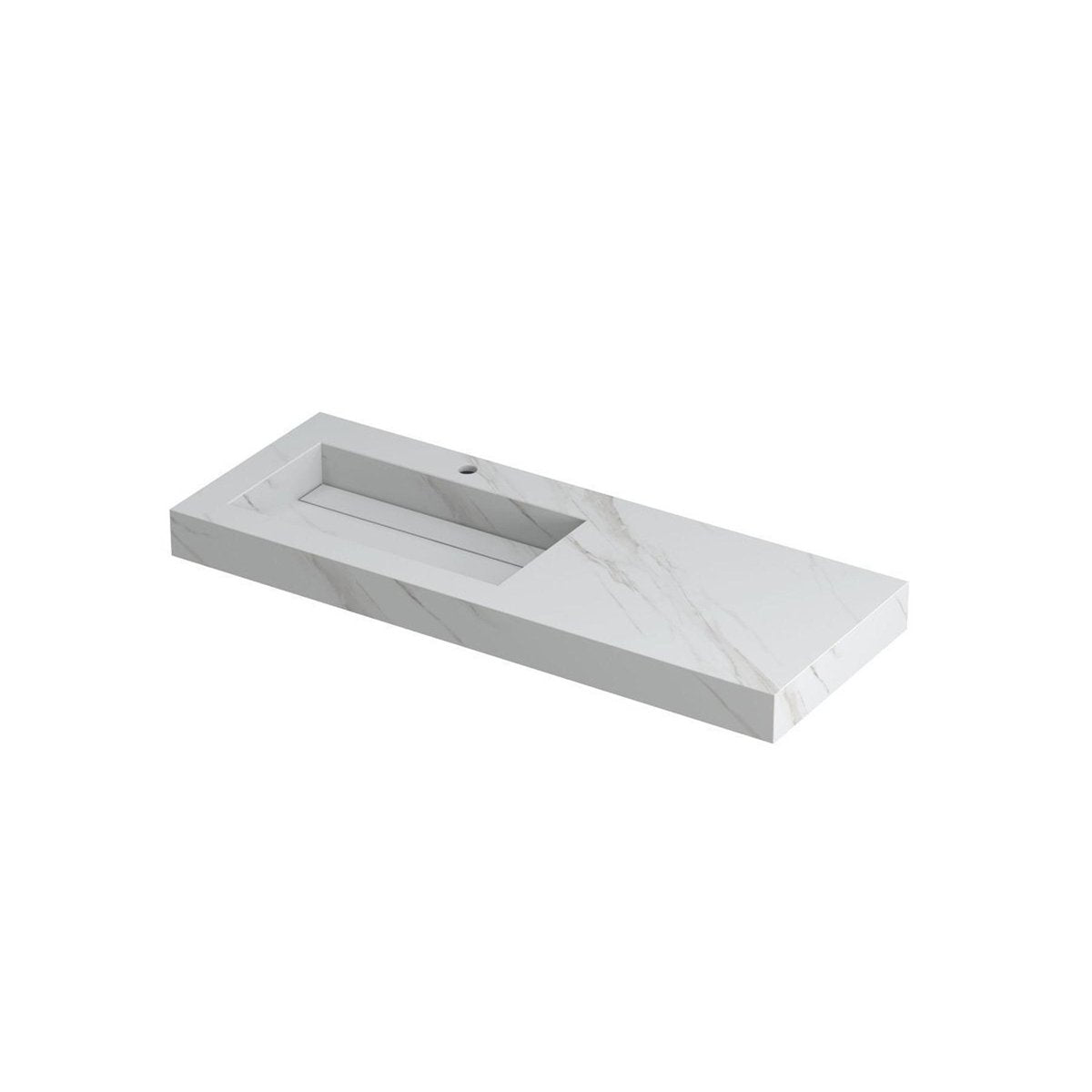Ink Pitch meubelwastafel 120x45cm keramische slab - links - 1 kraangat - calacatta mat