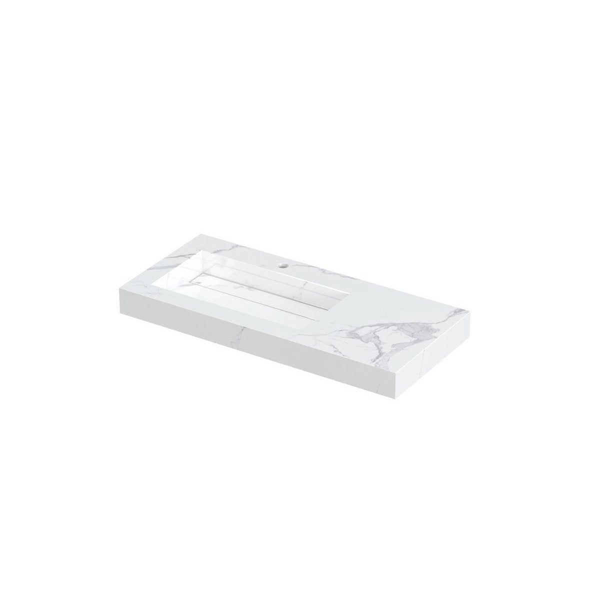 Ink Pitch meubelwastafel 100x45cm keramische slab - links - 1 kraangat - statuario glans