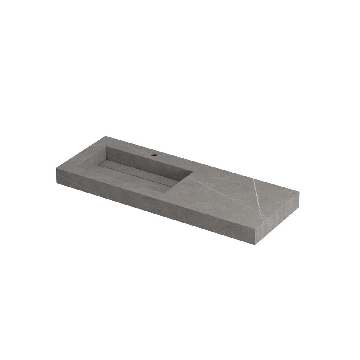 Ink Pitch meubelwastafel 120x45cm keramische slab - links - 1 kraangat - armani grey mat