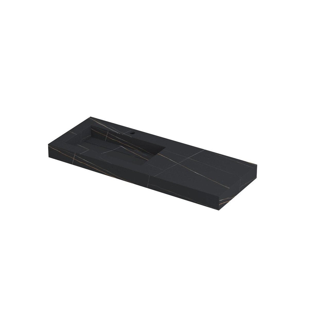 Ink Pitch meubelwastafel 120x45cm keramische slab - links - 1 kraangat - lauren black mat