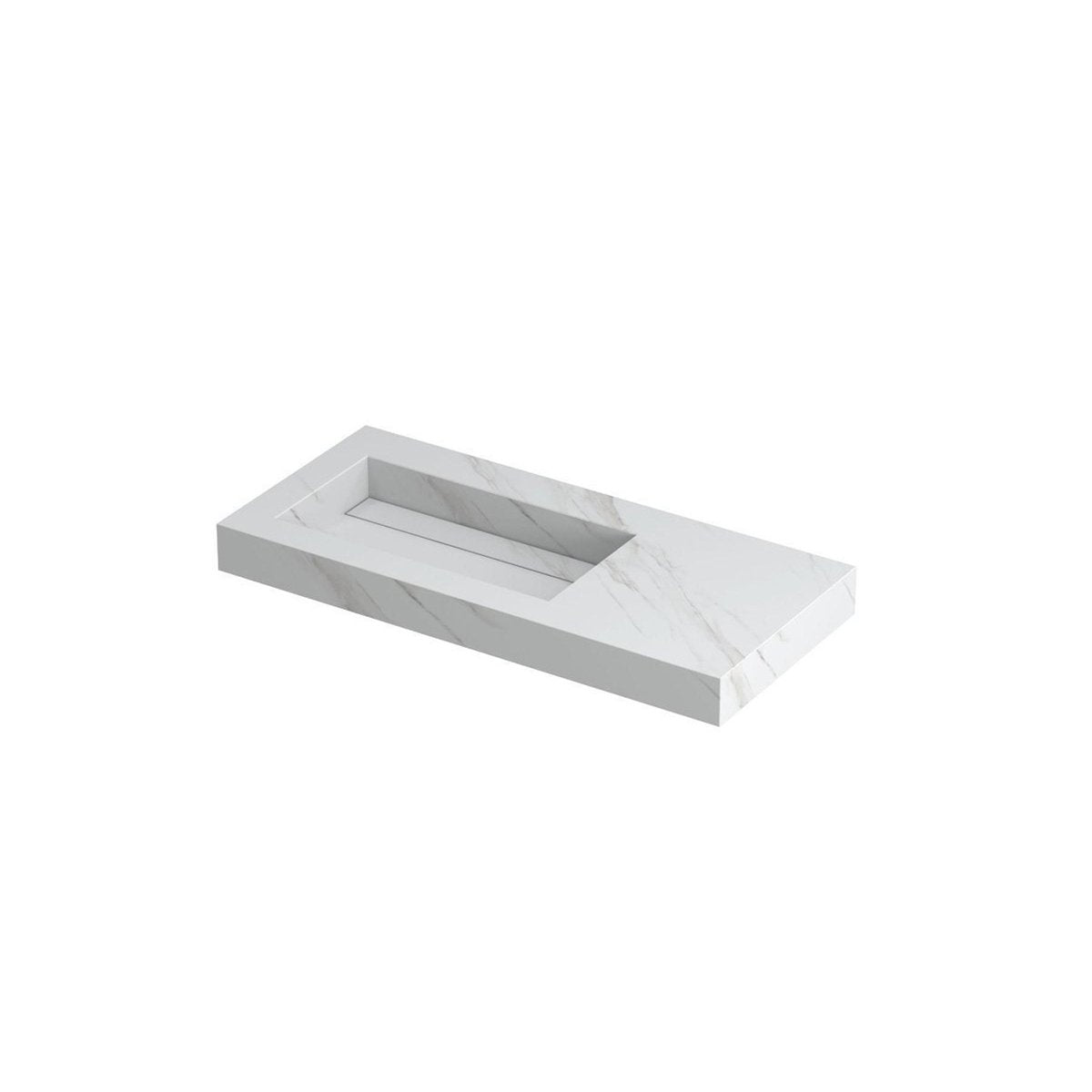 Ink Pitch meubelwastafel 100x45cm keramische slab - links - zonder kraangat - calacatta mat
