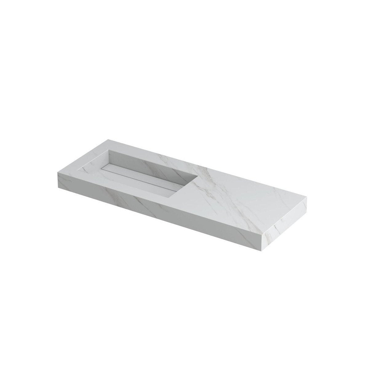 Ink Pitch meubelwastafel 120x45cm keramische slab - links - zonder kraangat - calacatta mat