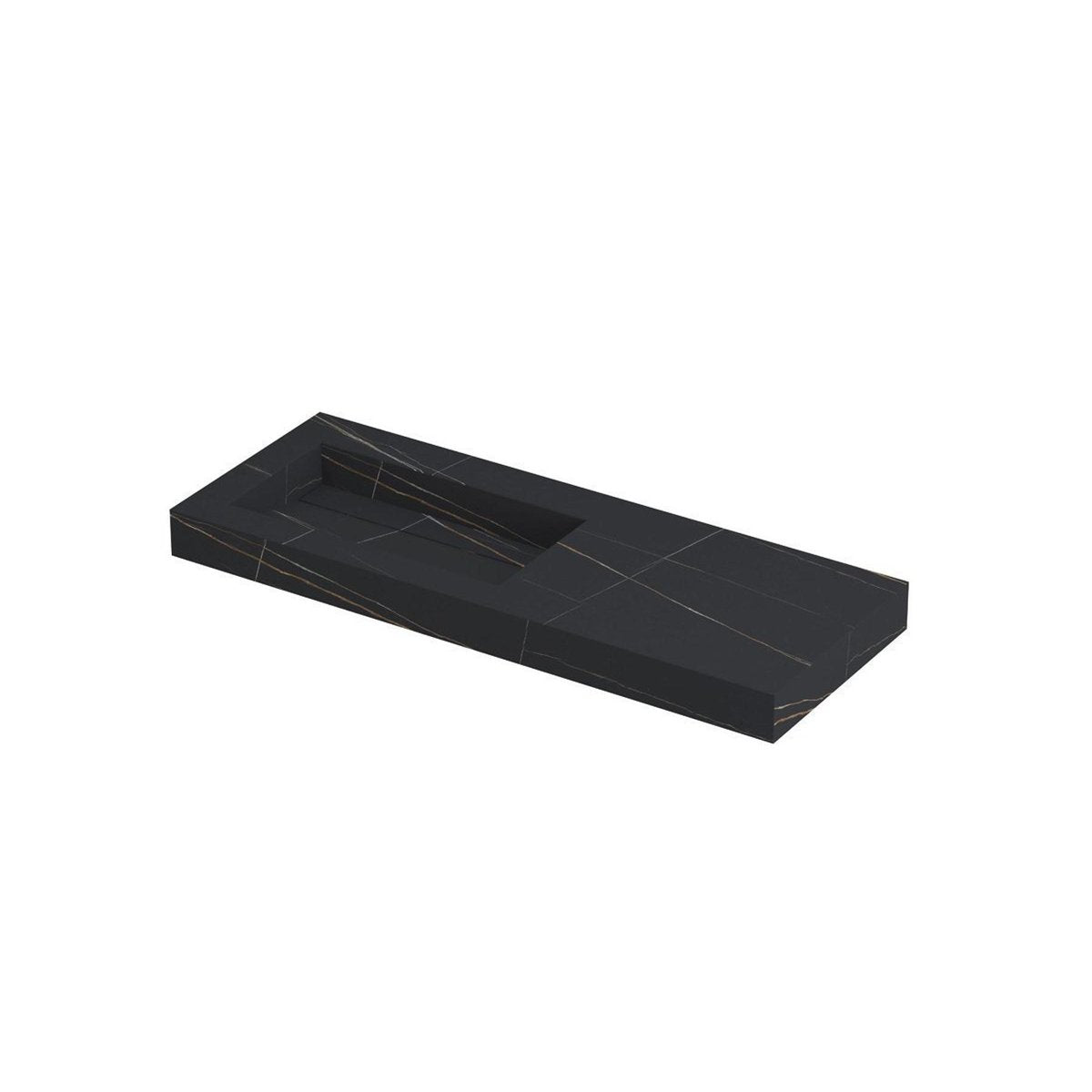Ink Pitch meubelwastafel 120x45cm keramische slab - links - zonder kraangat - lauren black mat