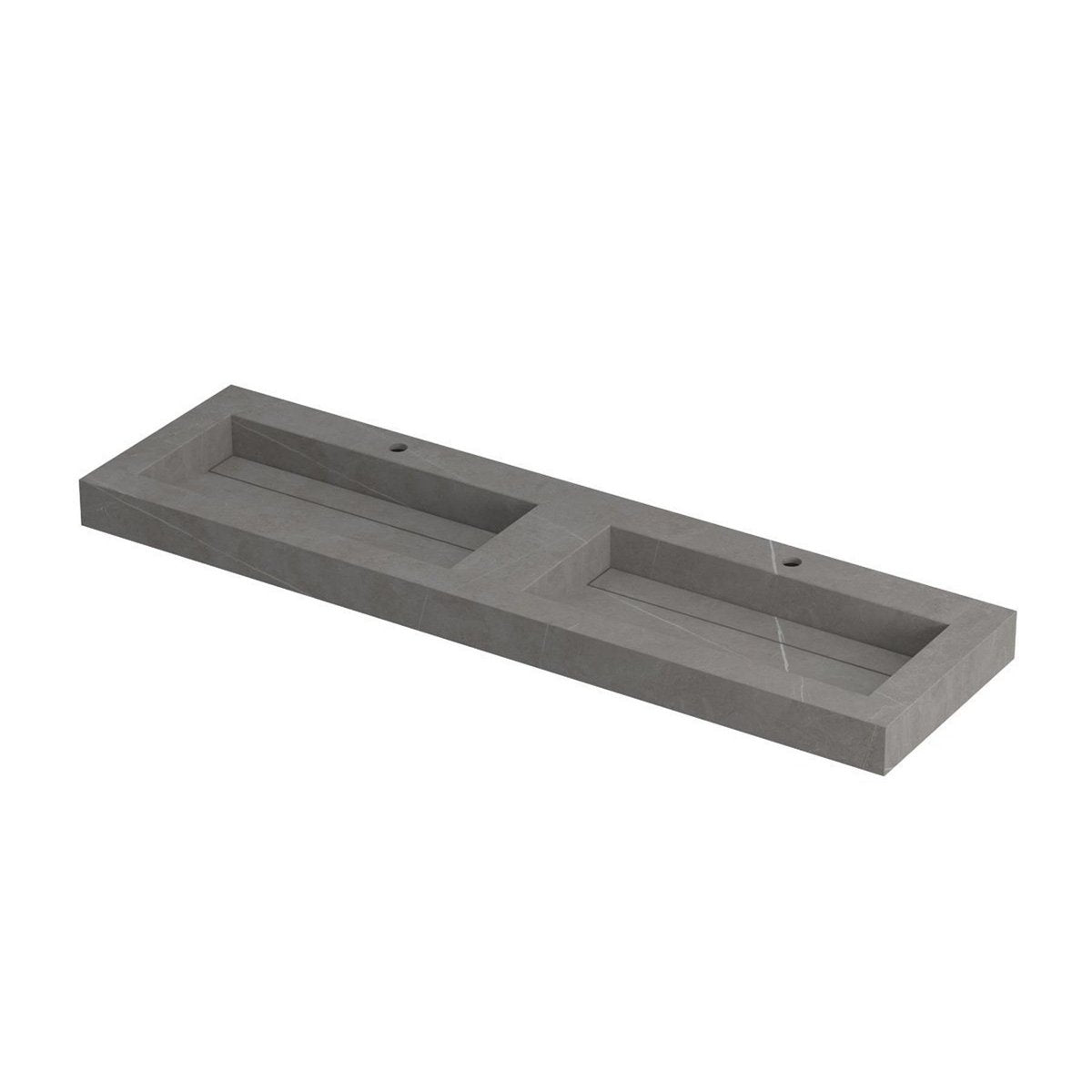 Ink Pitch meubelwastafel 160x45cm keramische slab - dubbel - 2 kraangaten - armani grey mat