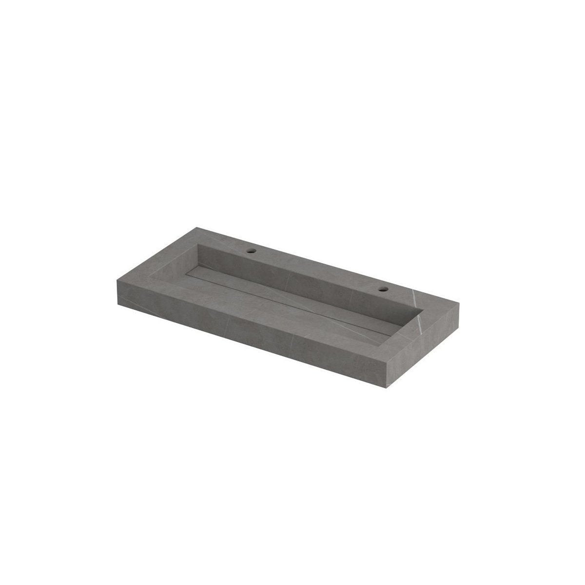 Ink Pitch meubelwastafel 100x45cm keramische slab - centraal - 2 kraangaten - armani grey mat