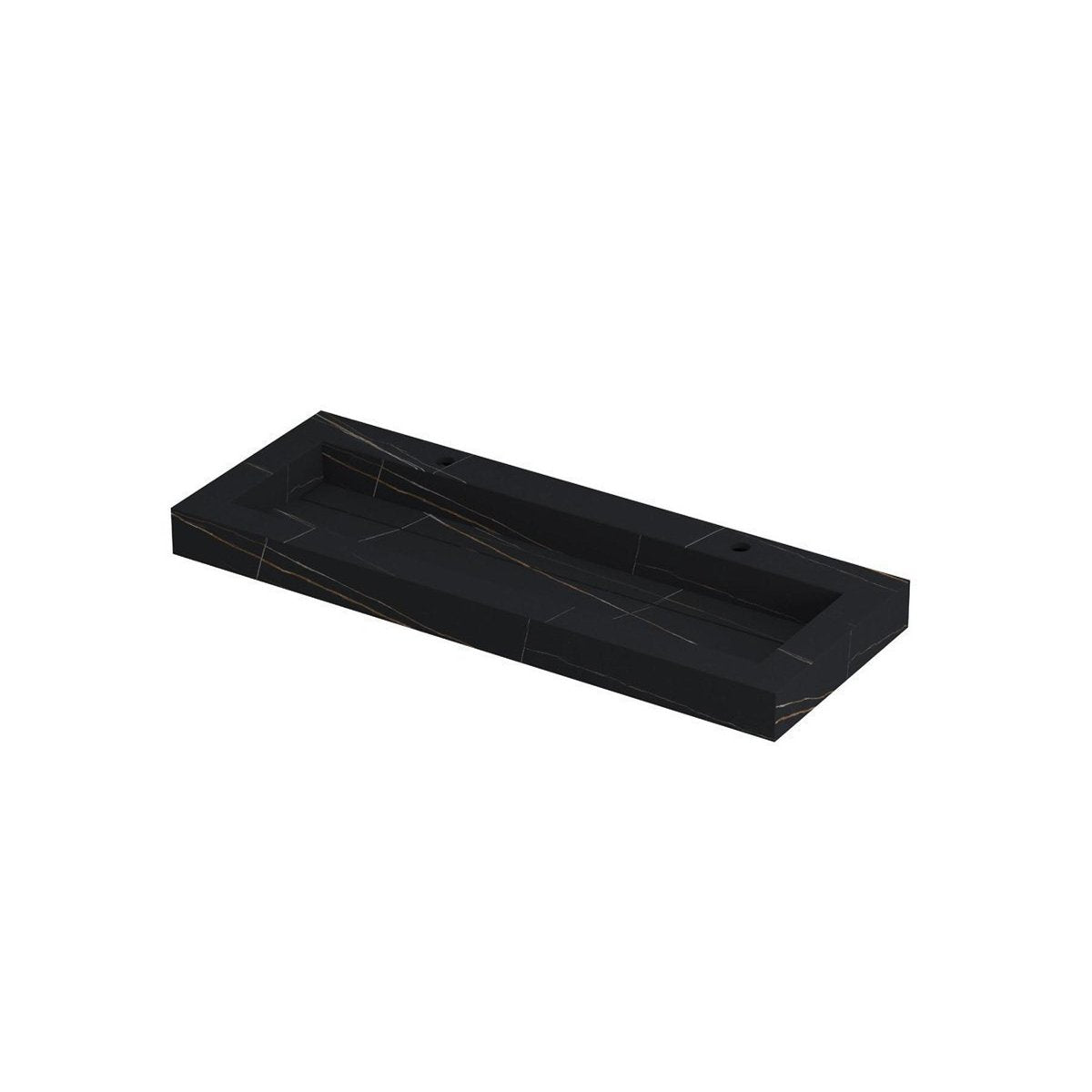 Ink Pitch meubelwastafel 120x45cm keramische slab - centraal - zonder kraangaten - lauren black mat