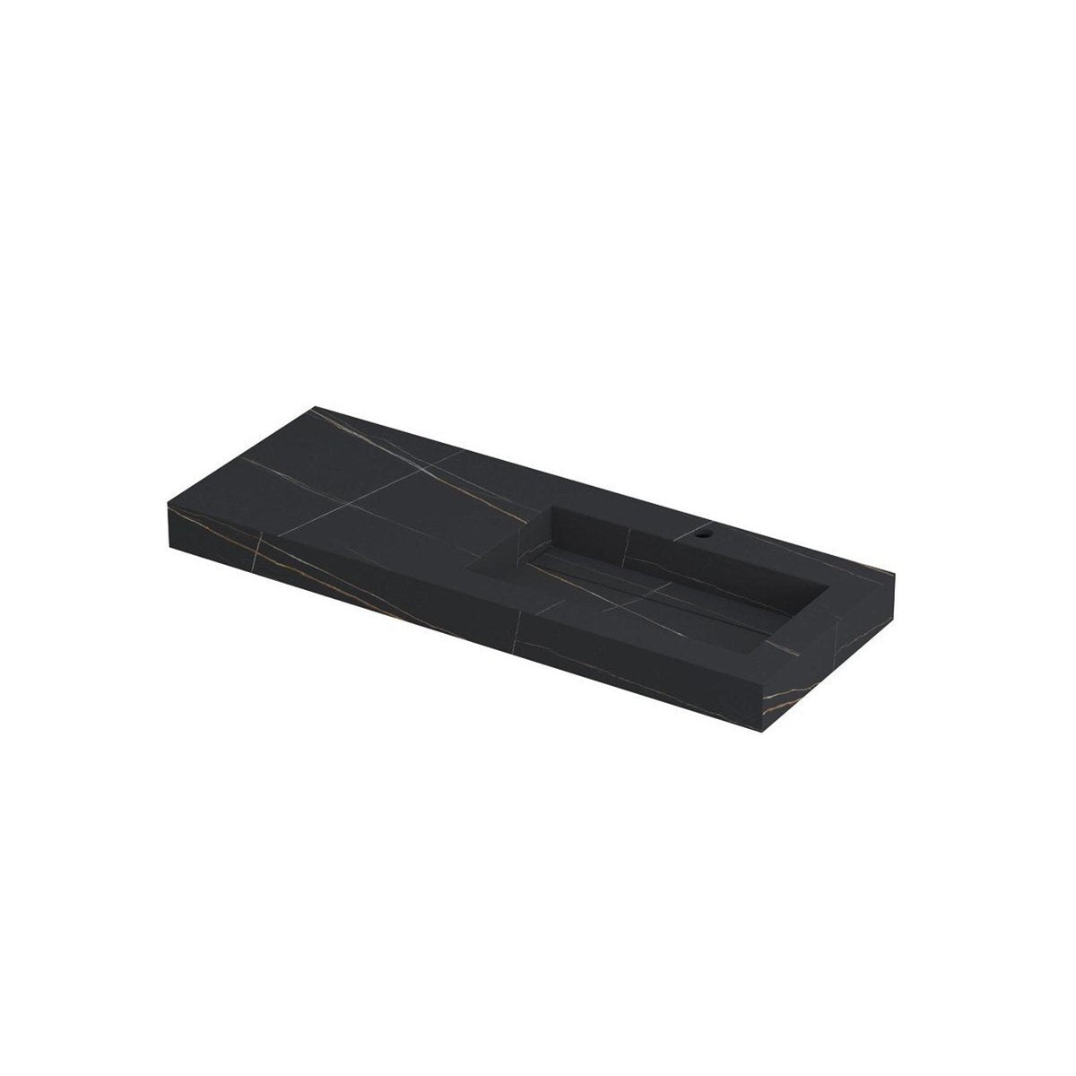 Ink Pitch meubelwastafel 120x45cm keramische slab - rechts - 1 kraangat - lauren black mat