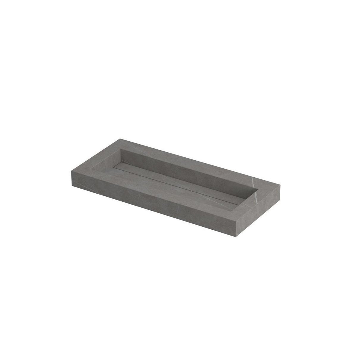 Ink Pitch meubelwastafel 100x45cm keramische slab - centraal - zonder kraangat - armani grey mat