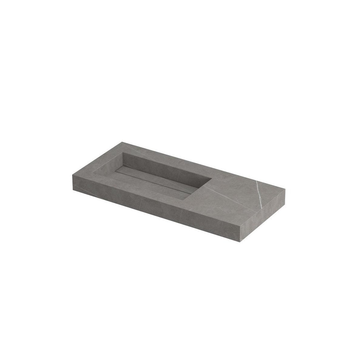 Ink Pitch meubelwastafel 100x45cm keramische slab - links - zonder kraangat - armani grey mat