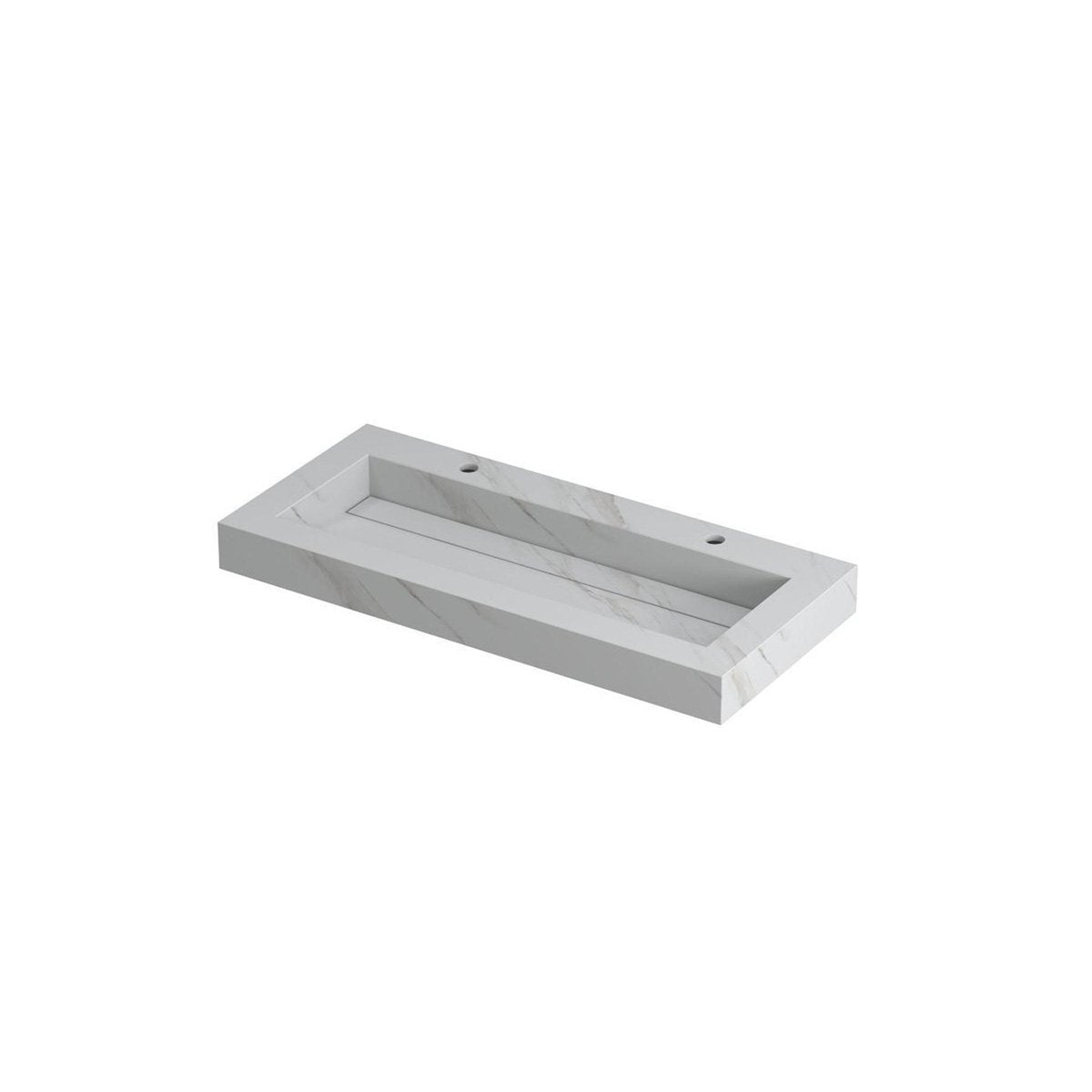 Ink Pitch meubelwastafel 100x45cm keramische slab - centraal - 2 kraangaten - calacatta mat