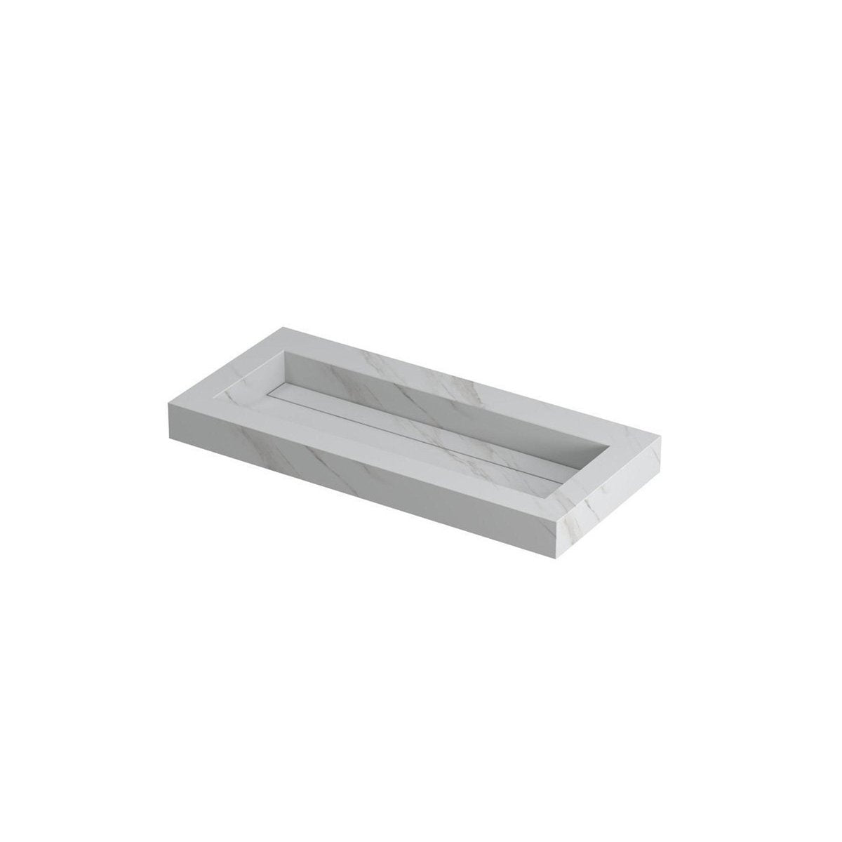 Ink Pitch meubelwastafel 100x45cm keramische slab - centraal - zonder kraangat - calacatta mat