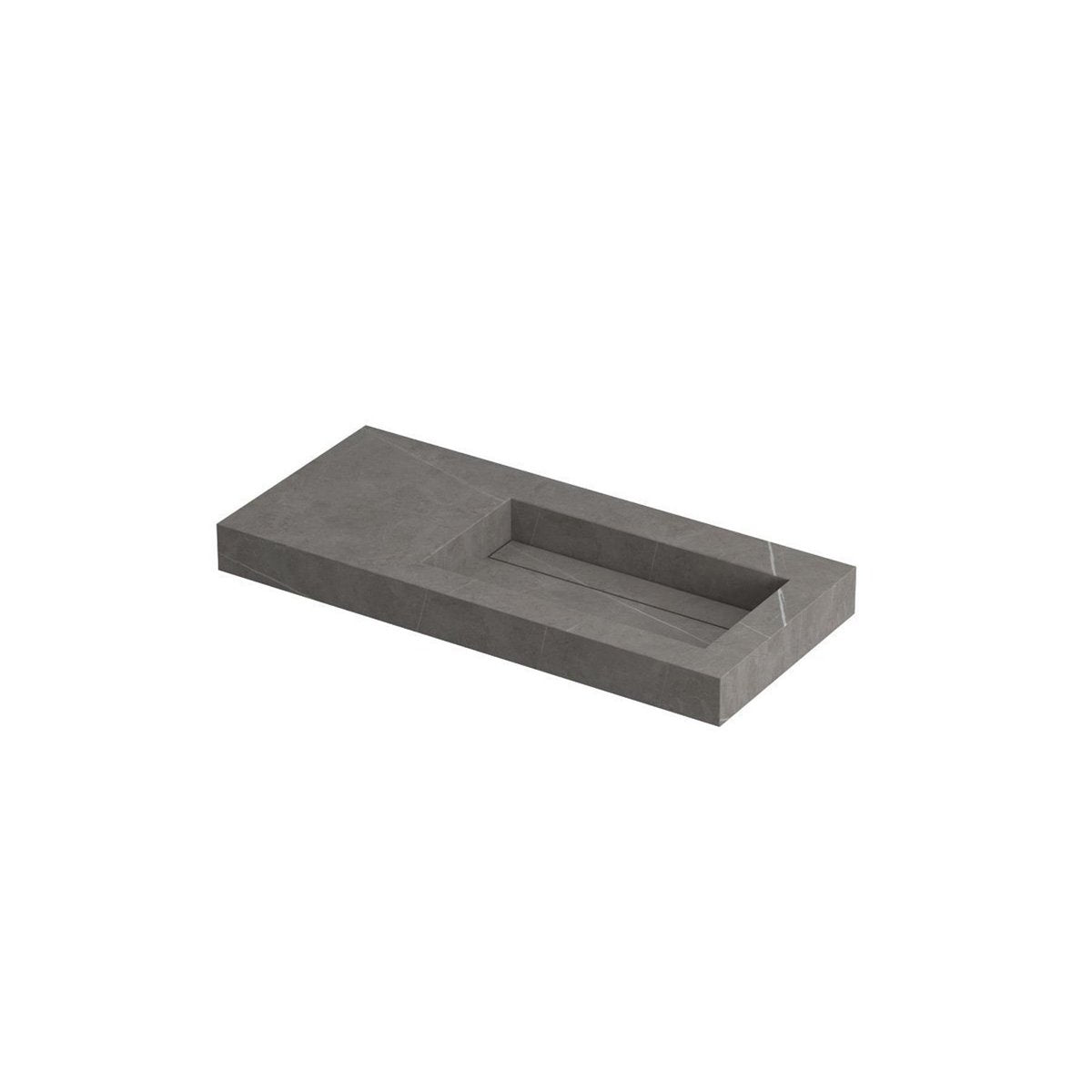 Ink Pitch meubelwastafel 100x45cm keramische slab - rechts - zonder kraangat - armani grey mat