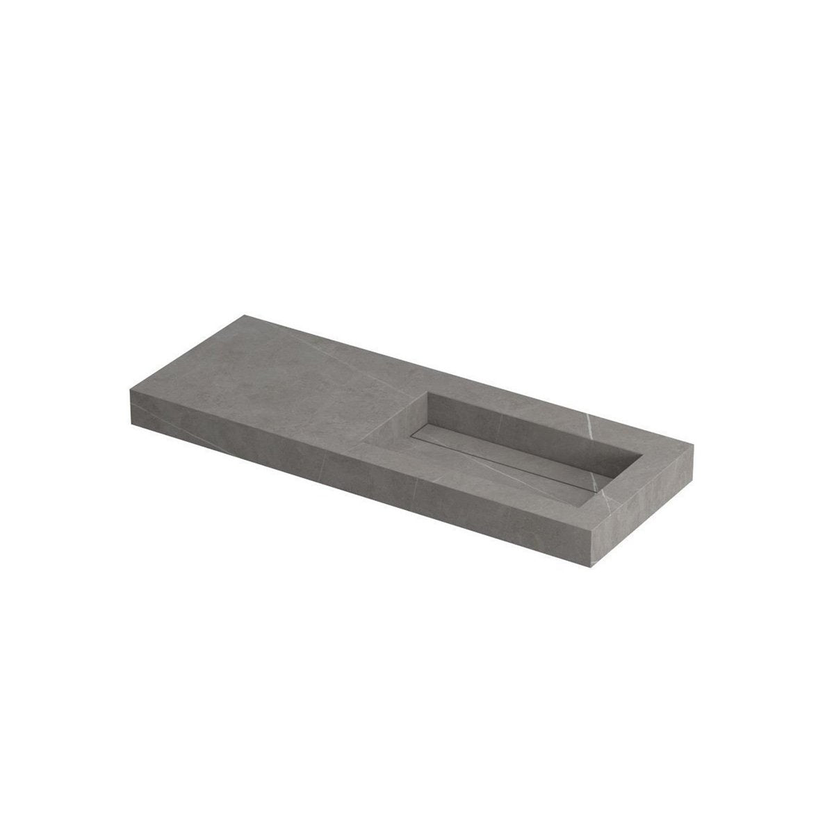 Ink Pitch meubelwastafel 120x45cm keramische slab - rechts - zonder kraangat - armani grey mat