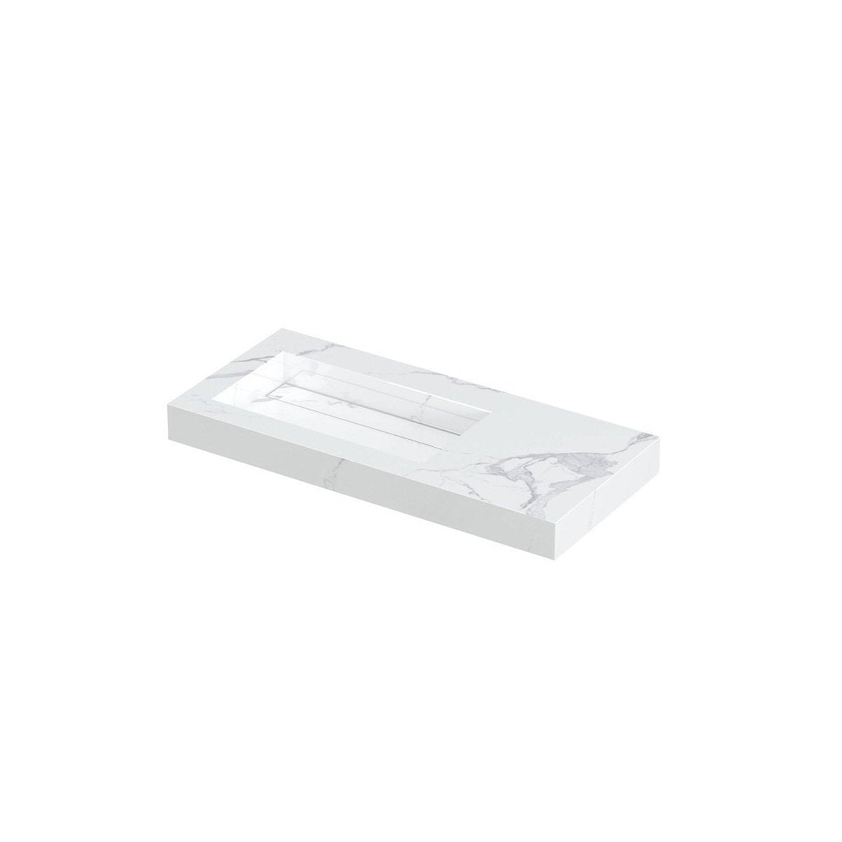 Ink Pitch meubelwastafel 100x45cm keramische slab - links - zonder kraangat - statuario glans
