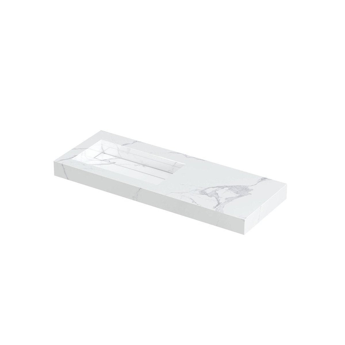 Ink Pitch meubelwastafel 120x45cm keramische slab - links - zonder kraangat - statuario glans