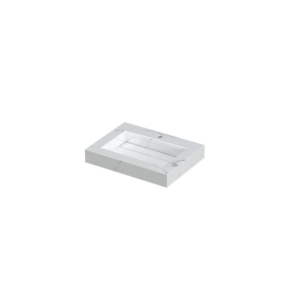 Ink Pitch meubelwastafel 60x45cm keramische slab - 1 kraangat - statuario glans