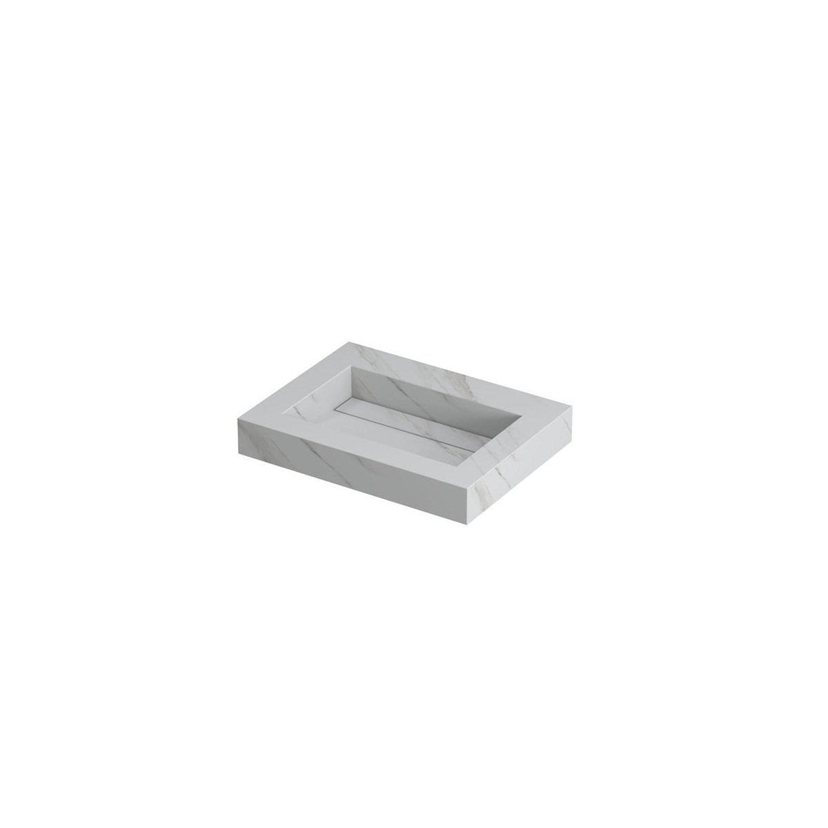 Ink Pitch meubelwastafel 60x45cm keramische slab - zonder kraangat - calacatta mat