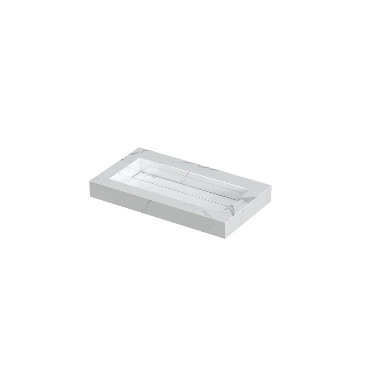 Ink Pitch meubelwastafel 80x45cm keramische slab - zonder kraangat - statuario glans