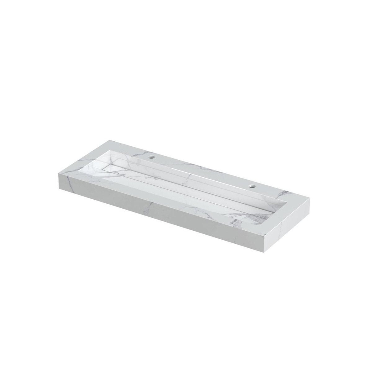 Ink Pitch meubelwastafel 120x45cm keramische slab - centraal - 2 kraangaten - statuario glans